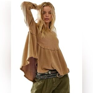 Free People We the Free Oh My Long Sleeve Thermal large, Strawberry Roan color